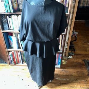 Boohoo plus slash neck peplum sz 20 little black dress